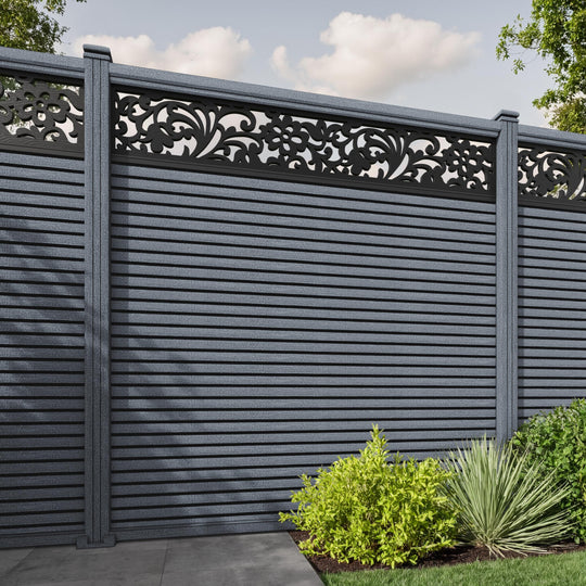 Hudson Eden Fence Panel - Anthracite - with our composite posts