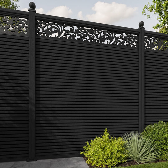 Hudson Eden Fence Panel - Black - with our composite posts