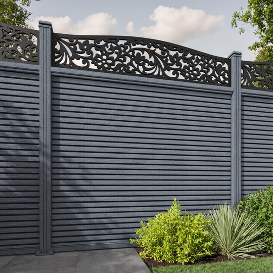 Hudson Eden Curved Top Fence Panel - Anthracite - with our composite posts
