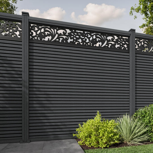 Hudson Eden Fence Panel - Dark Grey - with our composite posts