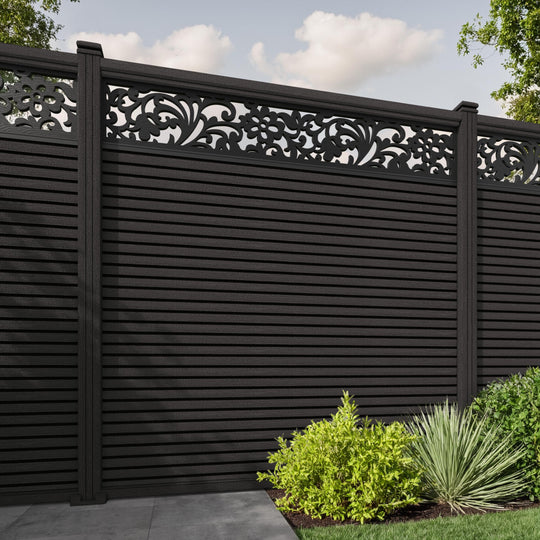 Hudson Eden Fence Panel - Dark Oak - with our composite posts