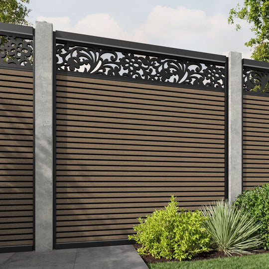 Hudson Eden Fence Panel - Teak - for existing concrete posts