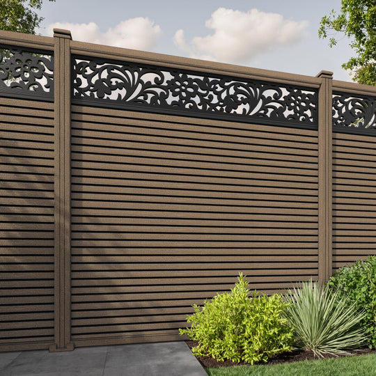 Hudson Eden Fence Panel - Teak - with our composite posts