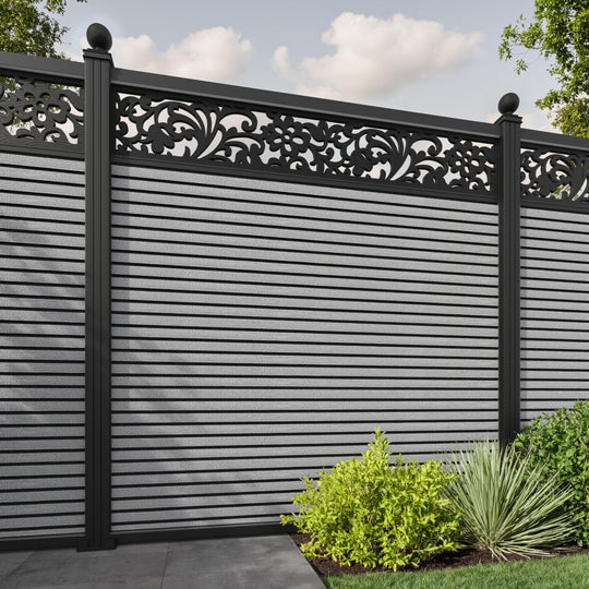 Hudson Eden Fence Panel - Light Grey - with our aluminium posts