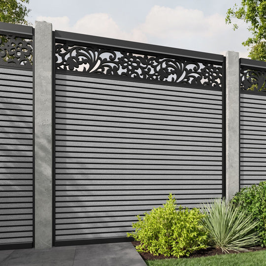 Hudson Eden Fence Panel - Light Grey - for existing concrete posts