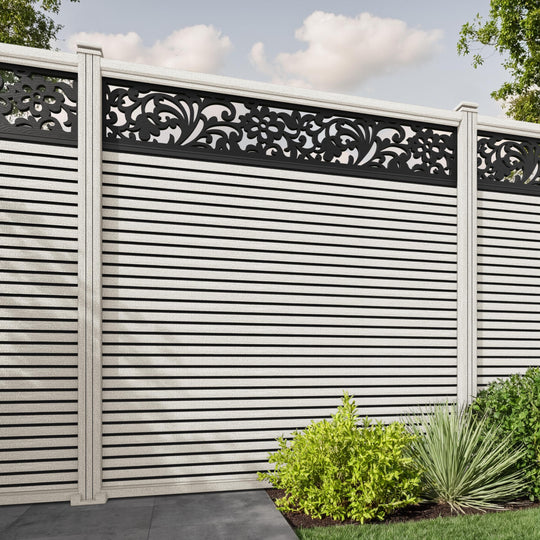 Hudson Eden Fence Panel - Light Stone - with our composite posts