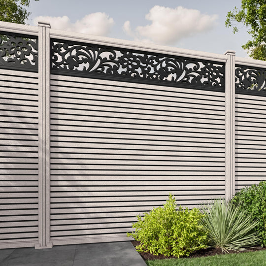 Hudson Eden Fence Panel - Mid Stone - with our composite posts