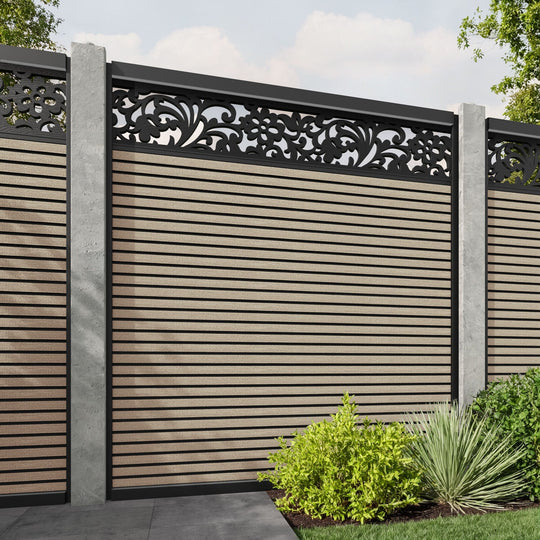 Hudson Eden Fence Panel - Light Oak - for existing concrete posts