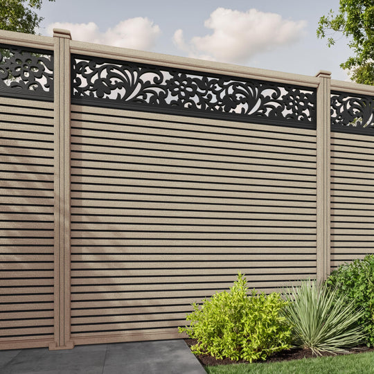Hudson Eden Fence Panel - Light Oak - with our composite posts