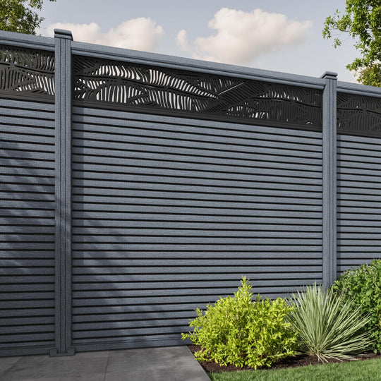 Hudson Feather Fence Panel - Anthracite - with our composite posts