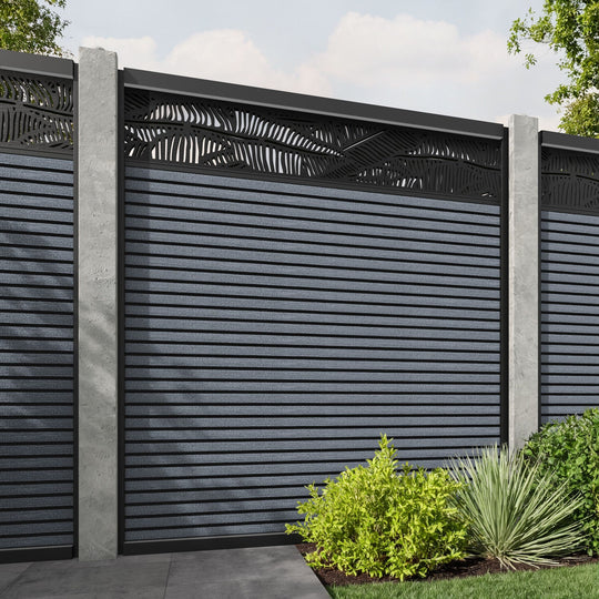 Hudson Feather Fence Panel - Anthracite - for existing concrete posts
