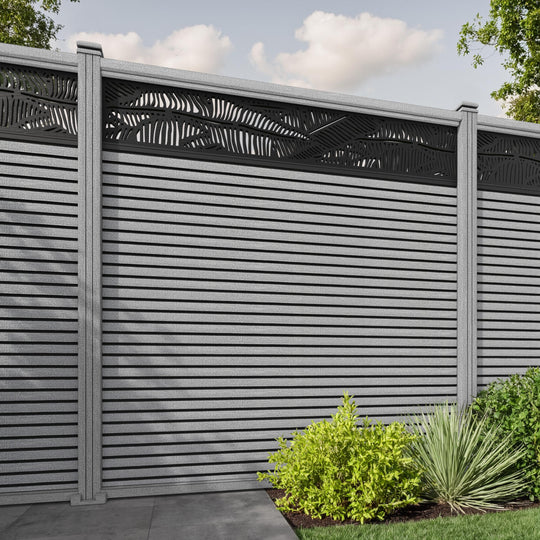 Hudson Feather Fence Panel - Light Grey - with our composite posts