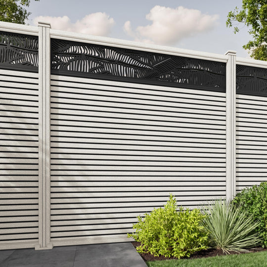 Hudson Feather Fence Panel - Light Stone - with our composite posts