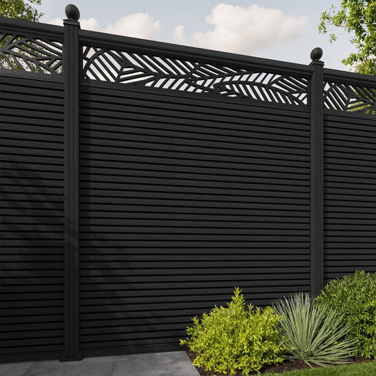 Hudson Habitat Fence Panel - Black - with our composite posts