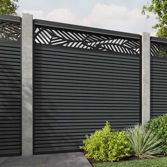Hudson Habitat Fence Panel - Dark Grey - for existing concrete posts