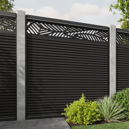 Hudson Habitat Fence Panel - Dark Oak - for existing concrete posts