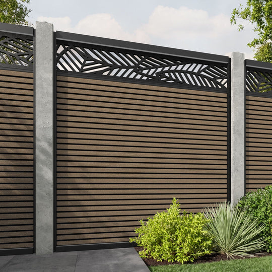 Hudson Habitat Fence Panel - Teak  - for existing concrete posts