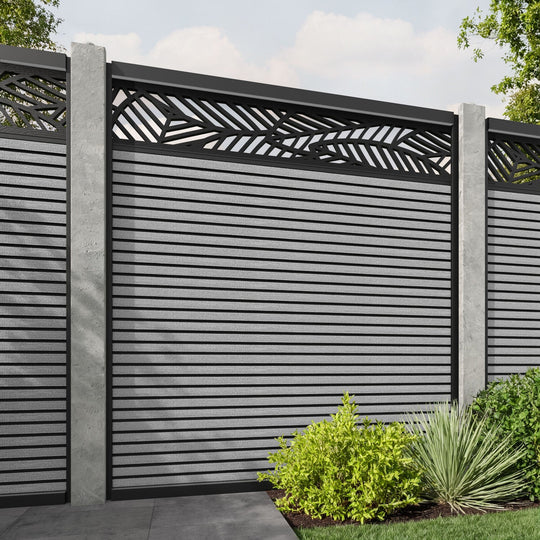Hudson Habitat Fence Panel - Light Grey - for existing concrete posts