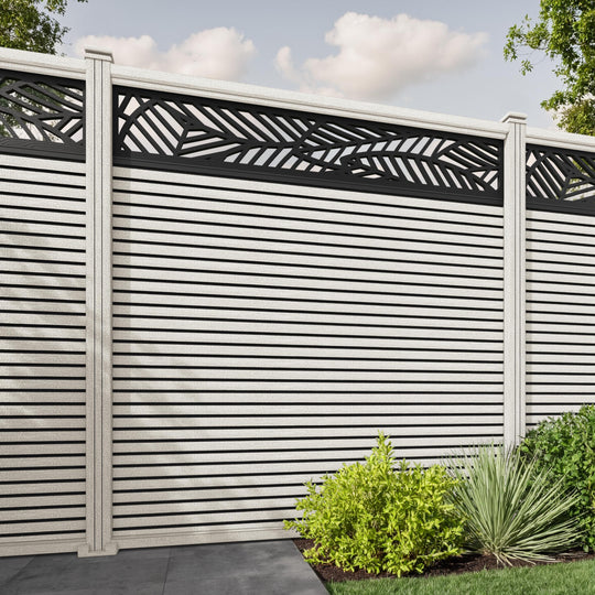 Hudson Habitat Fence Panel - Light Stone - with our composite posts
