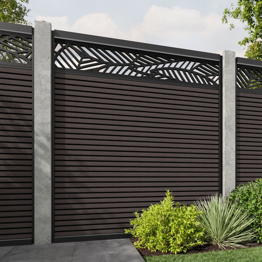 Hudson Habitat Fence Panel - Mid Brown - for existing concrete posts