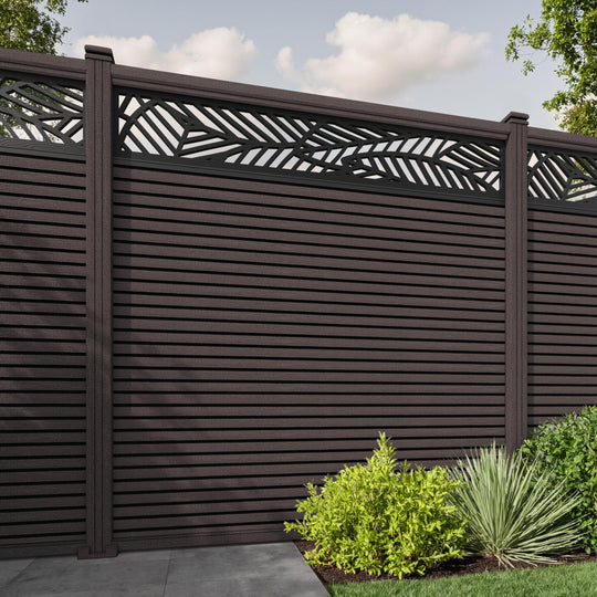 Hudson Habitat Fence Panel - Mid Brown - with our composite posts