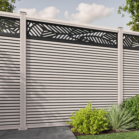 Hudson Habitat Fence Panel - Mid Stone - with our composite posts