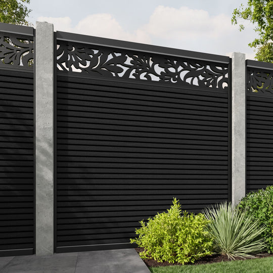 Hudson Heritage Fence Panel - Black - for existing concrete posts