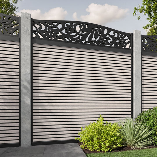 Hudson Heritage Curved Top Fence Panel - Mid Stone - for existing concrete posts