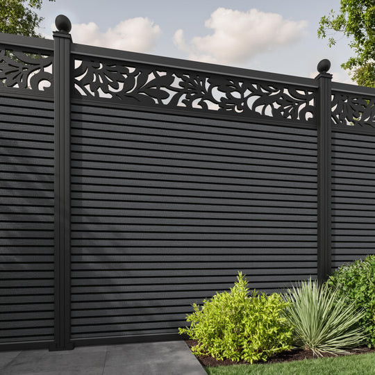 Hudson Heritage Fence Panel - Dark Grey - with our aluminium posts
