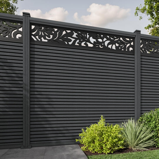 Hudson Heritage Fence Panel - Dark Grey - with our composite posts