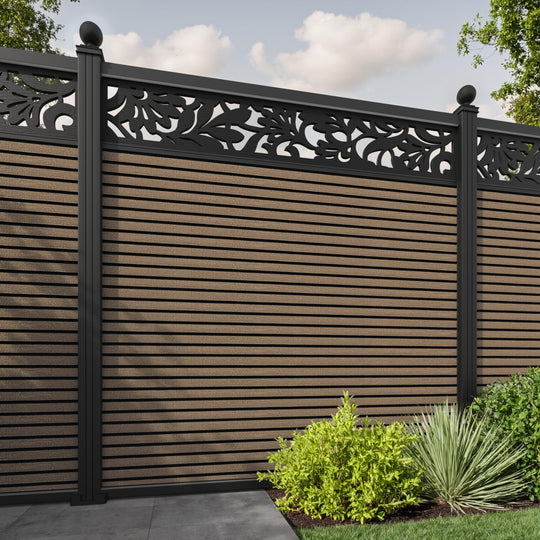 Hudson Heritage Fence Panel - Teak - with our aluminium posts