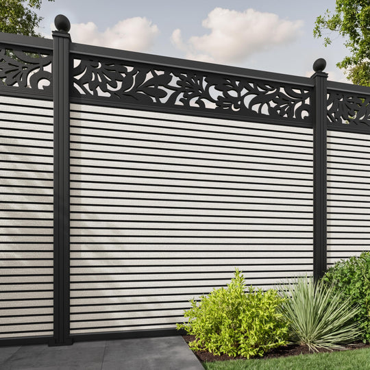 Hudson Heritage Fence Panel - Light Stone - with our aluminium posts