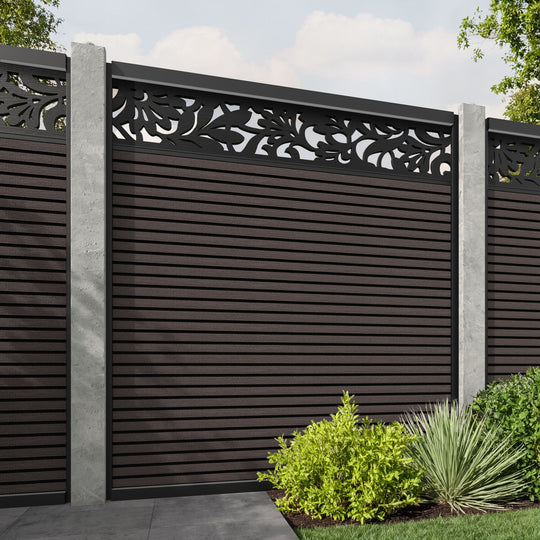 Hudson Heritage Fence Panel - Mid Brown - for existing concrete posts