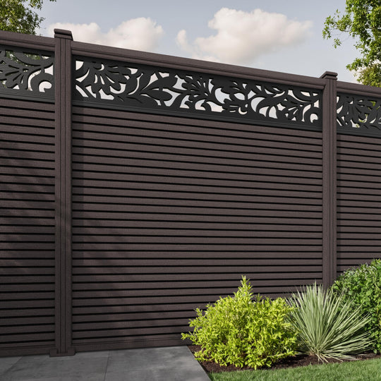 Hudson Heritage Fence Panel - Mid Brown - with our composite posts