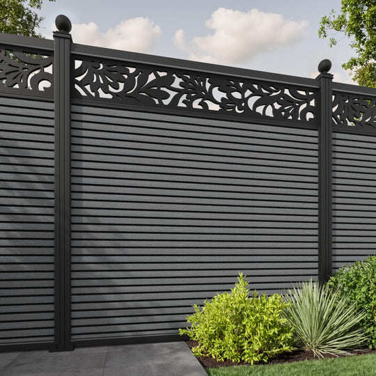 Hudson Heritage Fence Panel - Mid Grey - with our aluminium posts