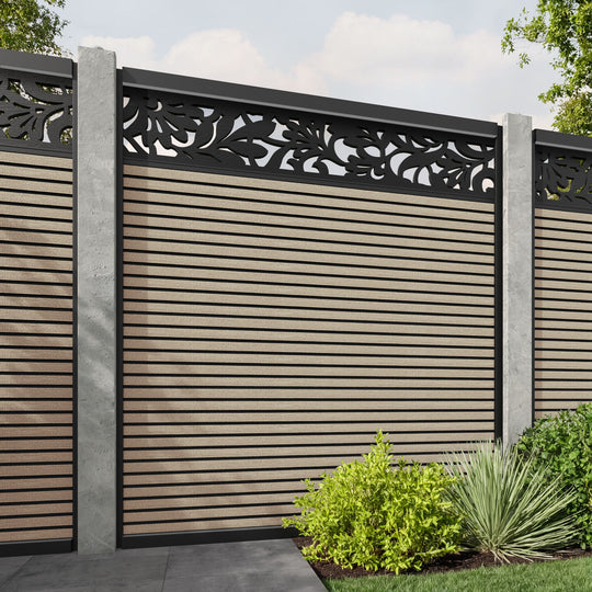 Hudson Heritage Fence Panel - Light Oak - for existing concrete posts