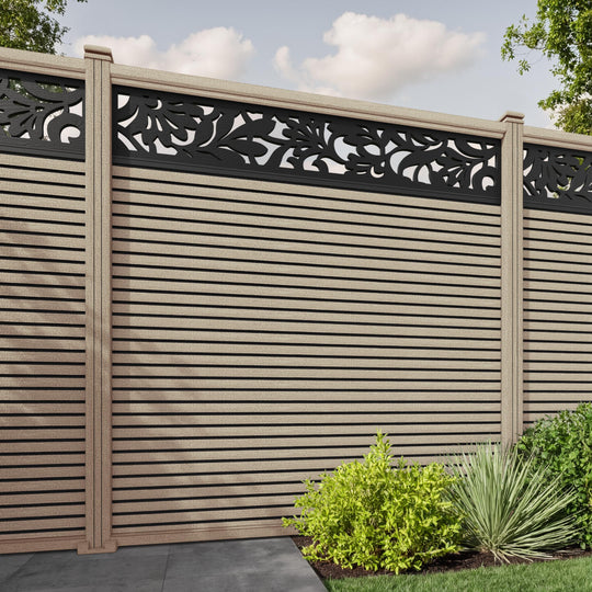 Hudson Heritage Fence Panel - Light Oak - with our composite posts