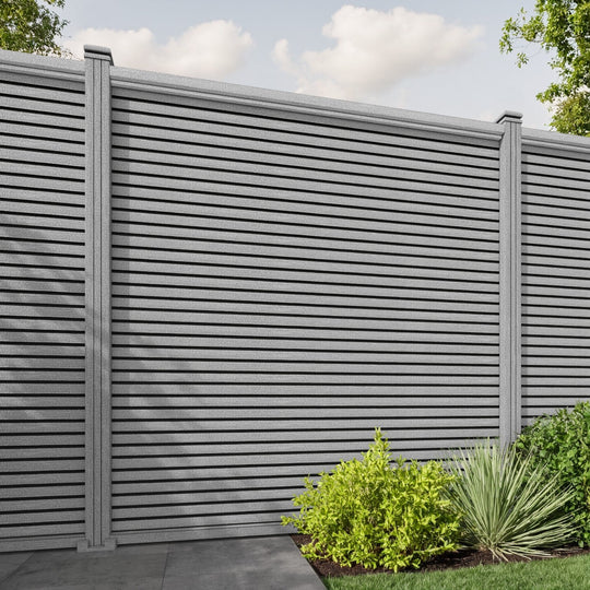 Hudson Fence Panel - Light Grey - with our composite posts