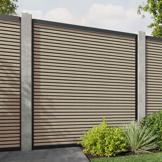 Hudson Fence Panel - Light Oak - for existing concrete posts
