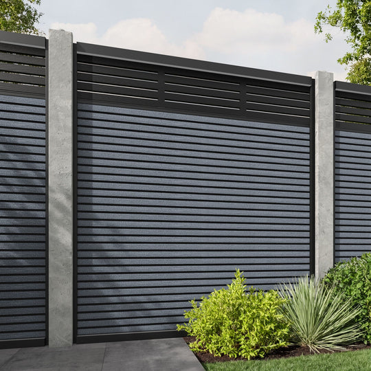 Hudson Aspen Fence Panel - Anthracite - for existing concrete posts