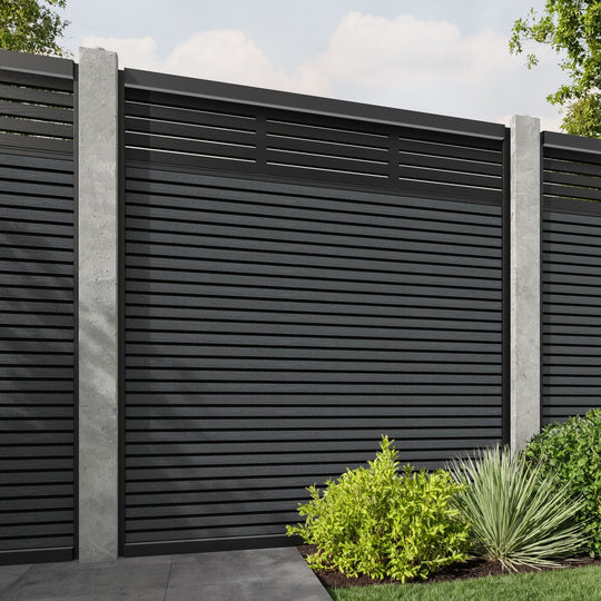 Hudson Aspen Fence Panel - Dark Grey - for existing concrete posts