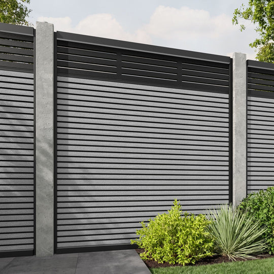Hudson Aspen Fence Panel - Light Grey - for existing concrete posts