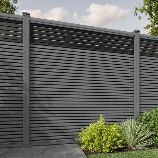 Hudson Aspen Fence Panel - Mid Grey - with our composite posts