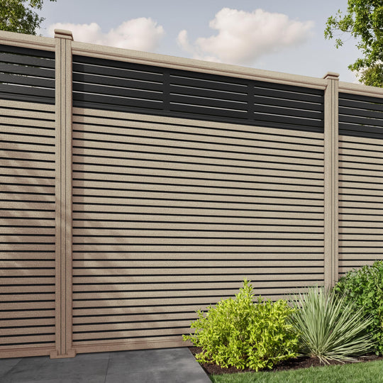 Hudson Aspen Fence Panel - Light Oak - with our composite posts