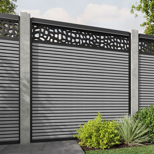 Hudson Pebble Fence Panel - Light Grey - for existing concrete posts