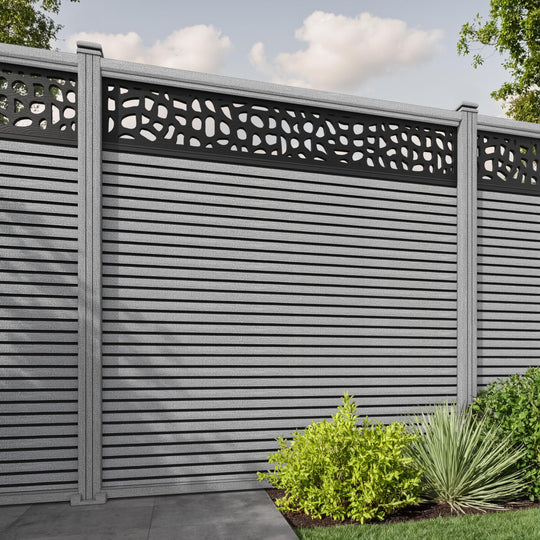 Hudson Pebble Fence Panel - Light Grey - with our composite posts