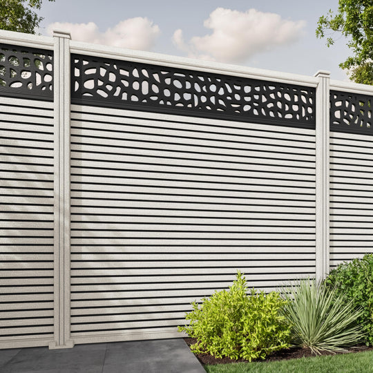 Hudson Pebble Fence Panel - Light Stone - with our composite posts