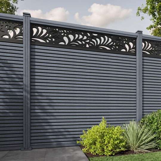 Hudson Petal Fence Panel - Anthracite - with our composite posts