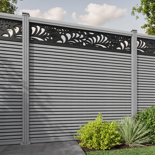 Hudson Petal Fence Panel - Light Grey - with our composite posts