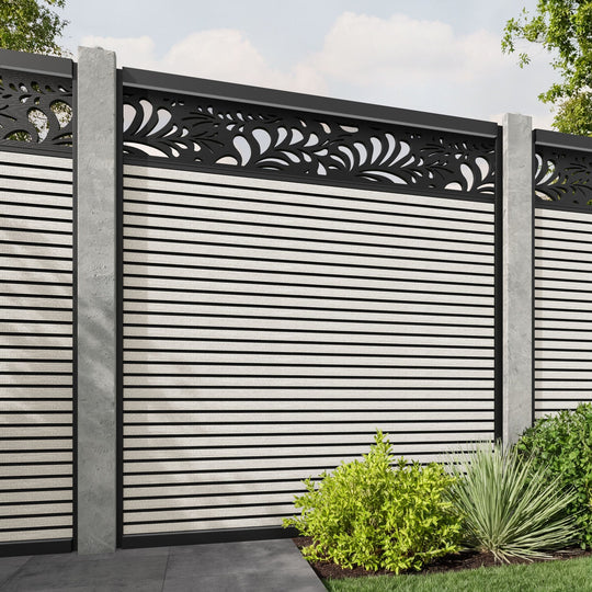 Hudson Petal Fence Panel - Light Stone - for existing concrete posts